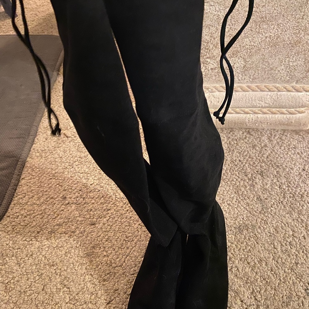 Kaitlyn Black Over the Knee Boots Sleek Design
